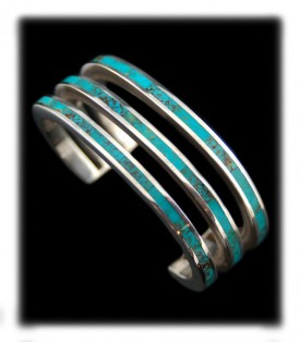 Native Indian Jewelry - Turquoise Inlay Bracelet