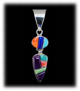 Native Indian Jewelry - Navajo Inlay Pendant