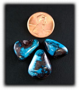 Authentic Natural Deep Blue Bisbee Turquoise Cabochons
