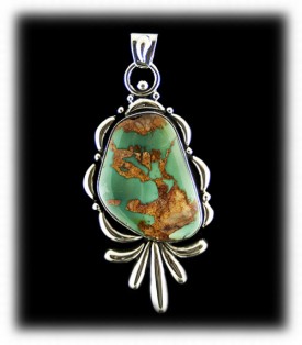 Green Royston Turquoise Pendant from Durango Silver Co