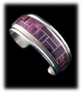 Purple Spiny Oyster Inlaid American Indian Bracelet