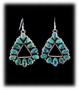 Navajo Turquoise Earrnigs - Cluster Style