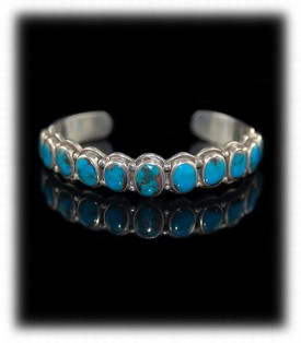 Navajo Row Bracelet - Bisbee Turquoise