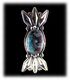 Bisbee Turquoise Pin - Navajo Silver