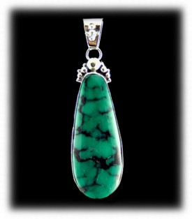 Navajo Turquoise Pendant - Navajo Handcrafted Silver