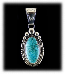 Indian Jewelry - Navajo Handcrafted Turquoise Pendant