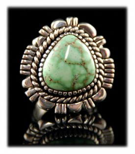 Navajo Turquoise Ring by Leo Yazzie