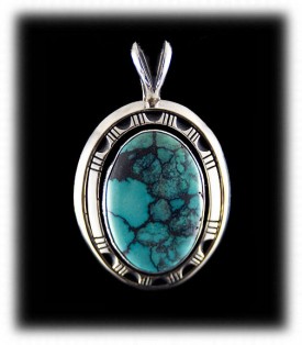 Turquoise Pendant - Native American Silver Jewelry