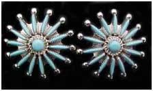 zuni-needle-point-turquoise-jewelry-earrings