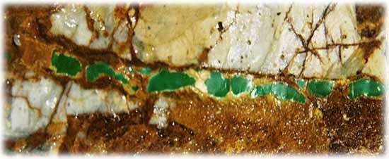 A vein of Green Nevada Turquoise from the Royston Turquoise mine