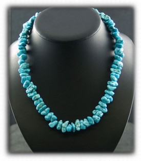 Nugget Bead Necklace Turquoise