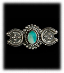 Old Fred Harvey Silver and Turquoise Pin