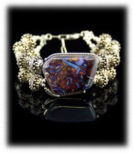 Boulder Opal Silver Bracelet by John Hartman