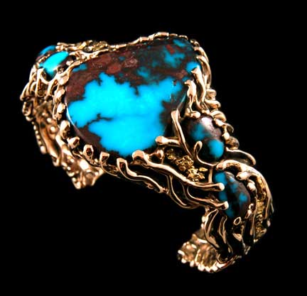 Bisbee Turquoise Gold Bracelet