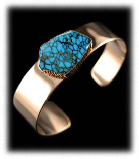 Paiute Turquoise Jewelry  - Gold Bracelet