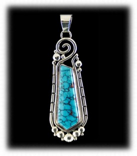 Spiderweb Turquoise Pendant - Navajo Handcrafted