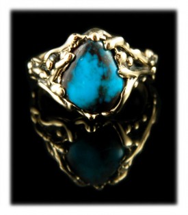 Gold Womens Turquoise Ring
