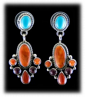 High Quality Native American made Silver Earrings - Southwestern Silver Jewelry