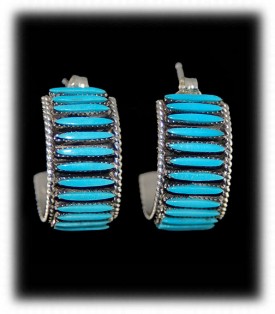 High Quality Zuni Needlepoint Earrings - Silver Jewelry