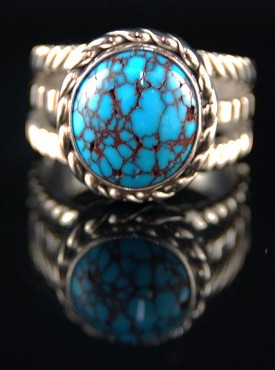 Rare Silver Jewelry with Red Web Turquoise