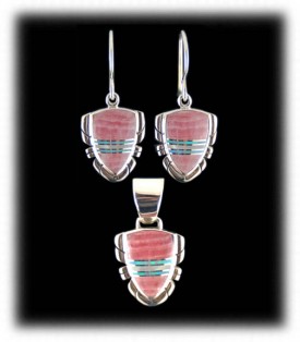 Silver Pendant Set - Rhodocrocite