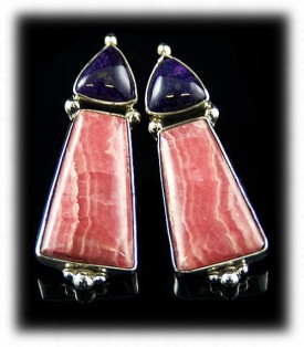 Rhodocrosite Earrings by John Hartman