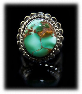 Mens Green Turquoise Ring with Royston Turquoise