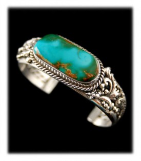 Royston Two Tone Turquoise Bracelet by John Hartman