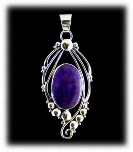 Sugilite in a Silver Pendant