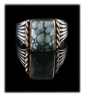 Silver and Gold Saddle Ring  by John Hartman