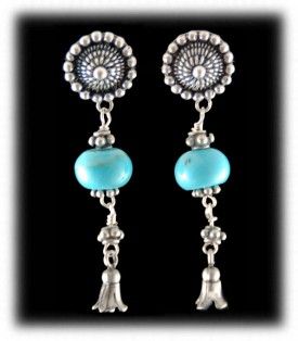 Sleeping Beauty Turquoise Bead Earrings