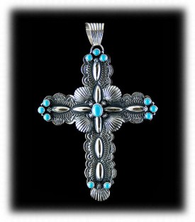 Handmade Sleeping Beauty Turquoise Cross