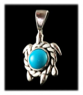 Sleeping Beauty Turquoise Turtle pendant