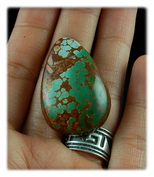 Spiderweb Green Turquoise Cabochon