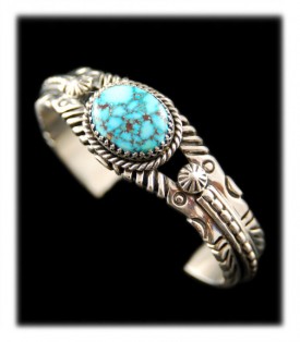 Navajo Turquoise Bracelet by Leo Yazzie