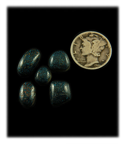 Spiderweb Turquoise Cabochons from the Lander Blue mine