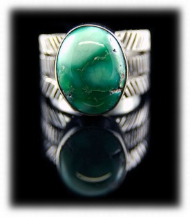 Broken Arrow Turquoise Sterling Silver Ring Band