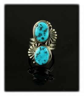 Sterling Silver Turquoise Ring with Sleeping Beauty