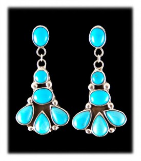 Sterling Silver Earrings with Sleeping Beauty Turquoise