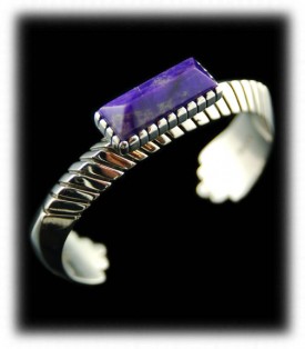 Sugilite and Sterling Silver Inlay Bracelet