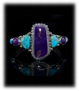 Sugilite and Morenci Turquoise Bracelet