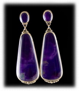 Take a look at this handmade Sterling Silver and Sugilite Earrings