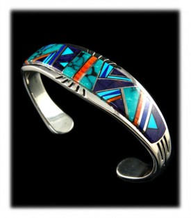 Native American Turquoise and Sugilite Cuff Bracelet