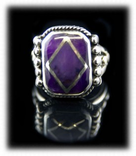 Inlay Sugilite Mens Ring