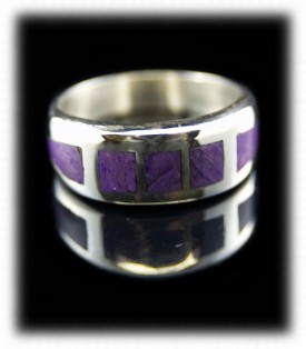 Sugilite Mens Silver Bands