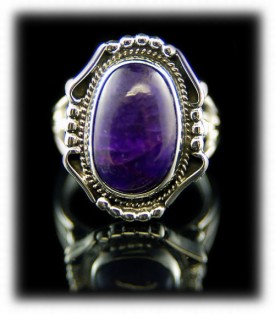 Quality Navajo Silver Ring with Sugilite Gemstone