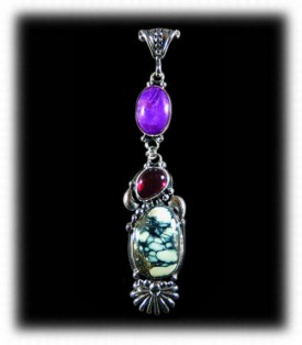 Sugilite and Gemstone Pendant