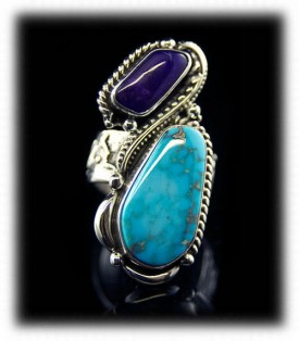 Sugilite and Sleeping Beauty Turquoise Ring