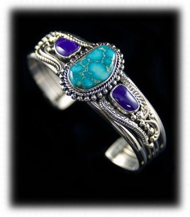 Morenci Turquoise and Sugilite Bracelet