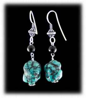 Turquoise Nugget Bead Earrings